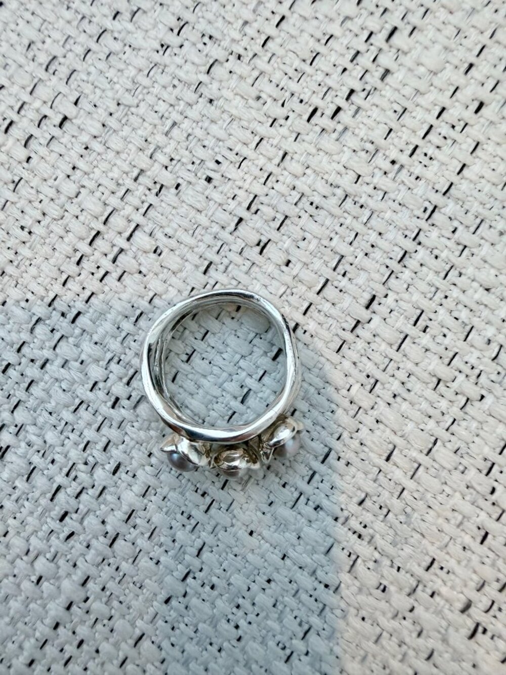 Vintage Pandora Three Wishes Pearl Ring - Size 6 - Picture 5 of 5